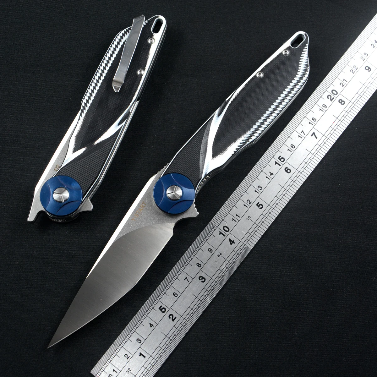 Y-START Folding Pocket Hunting Knives D2 Plain Blade G10 Handle 3 Colors LK5024 Flipper Fast Open