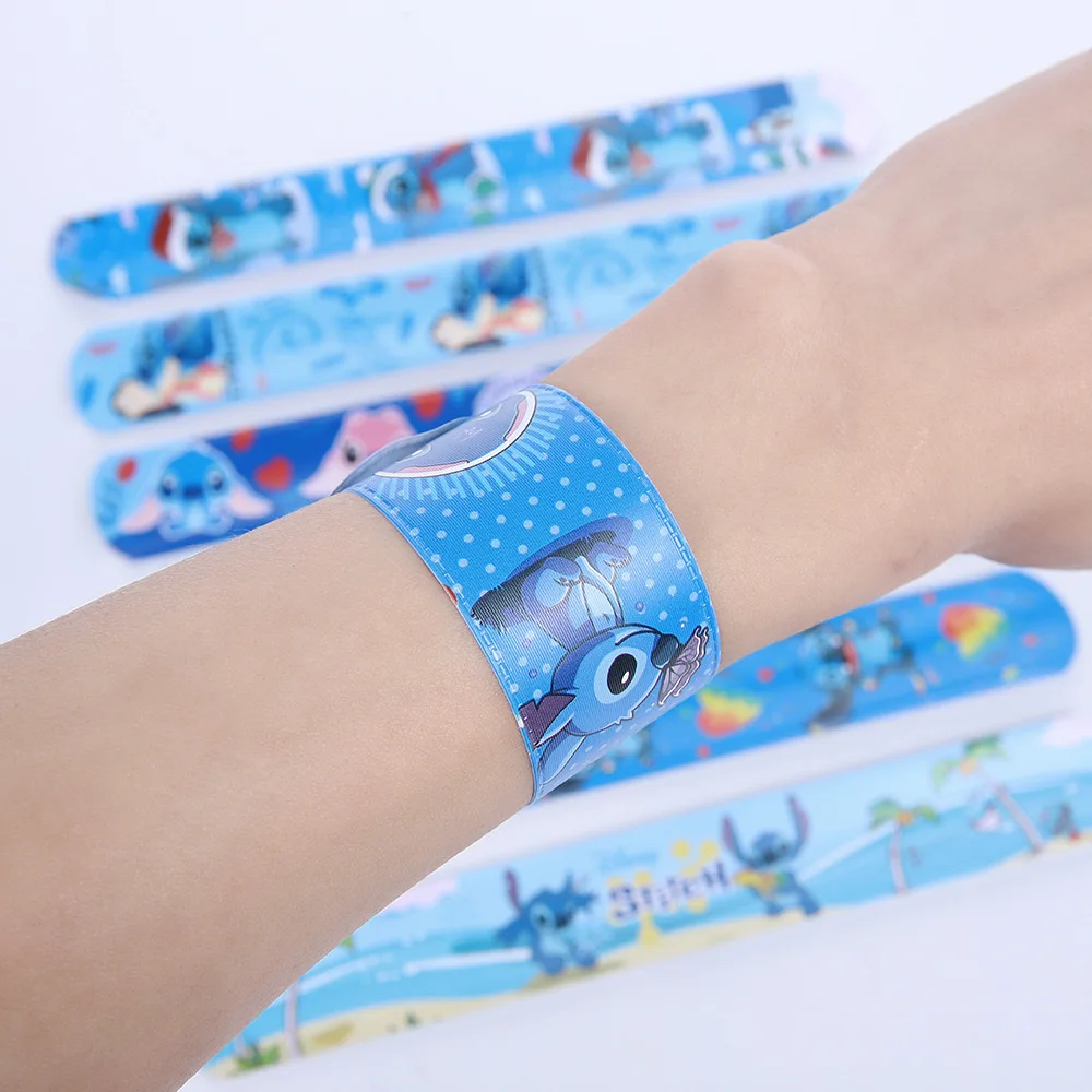 

12pcs Stitch theme Slap Wristband| Featuring 12 Different Designs| Cute Slap Wristband| Party Cartoon Game Toy Wristband