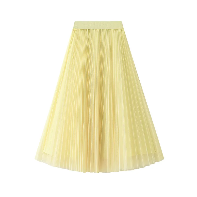 

Luxury and beautiful mesh skirt for women 2026, slim and elegant mid length pleated skirt, A-line skirt, princess skirt new