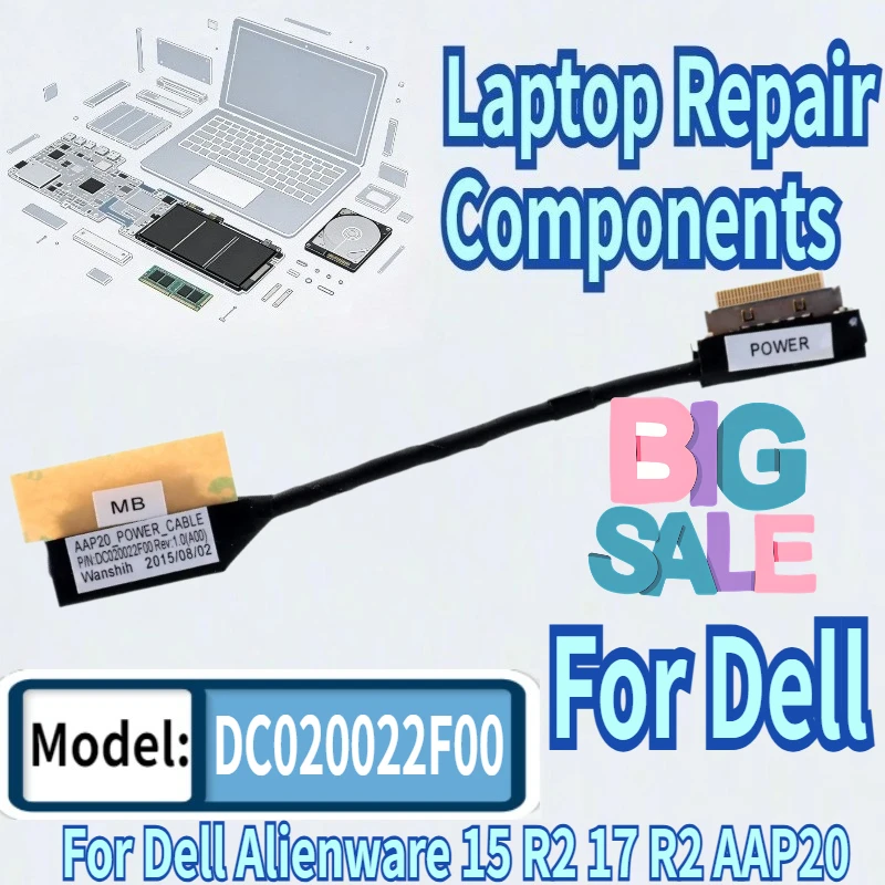For Dell Alienware 15 R2 17 R2 AAP20 POWER CABLE DC020022F00 LED LCD LVDS Display Video Flat Cable Fast Ship