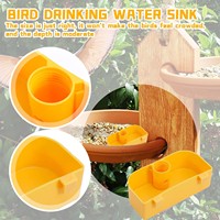 Yellow Mini Bird Feeder Bird Cage Hanging Box Trough Food Box Trough Plastic Bird Dispenser Water Supplies For Parrot Pigeons
