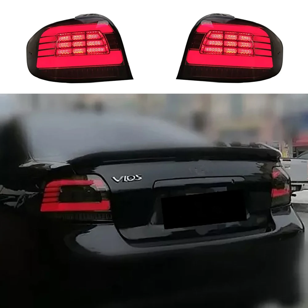 2pcs Exterior Taillight LED Rear Tail Light For Toyota Vios/Yaris 2003 2004 2005 2006 2007 Rear Brake Fog Lamp Turn Signal Light