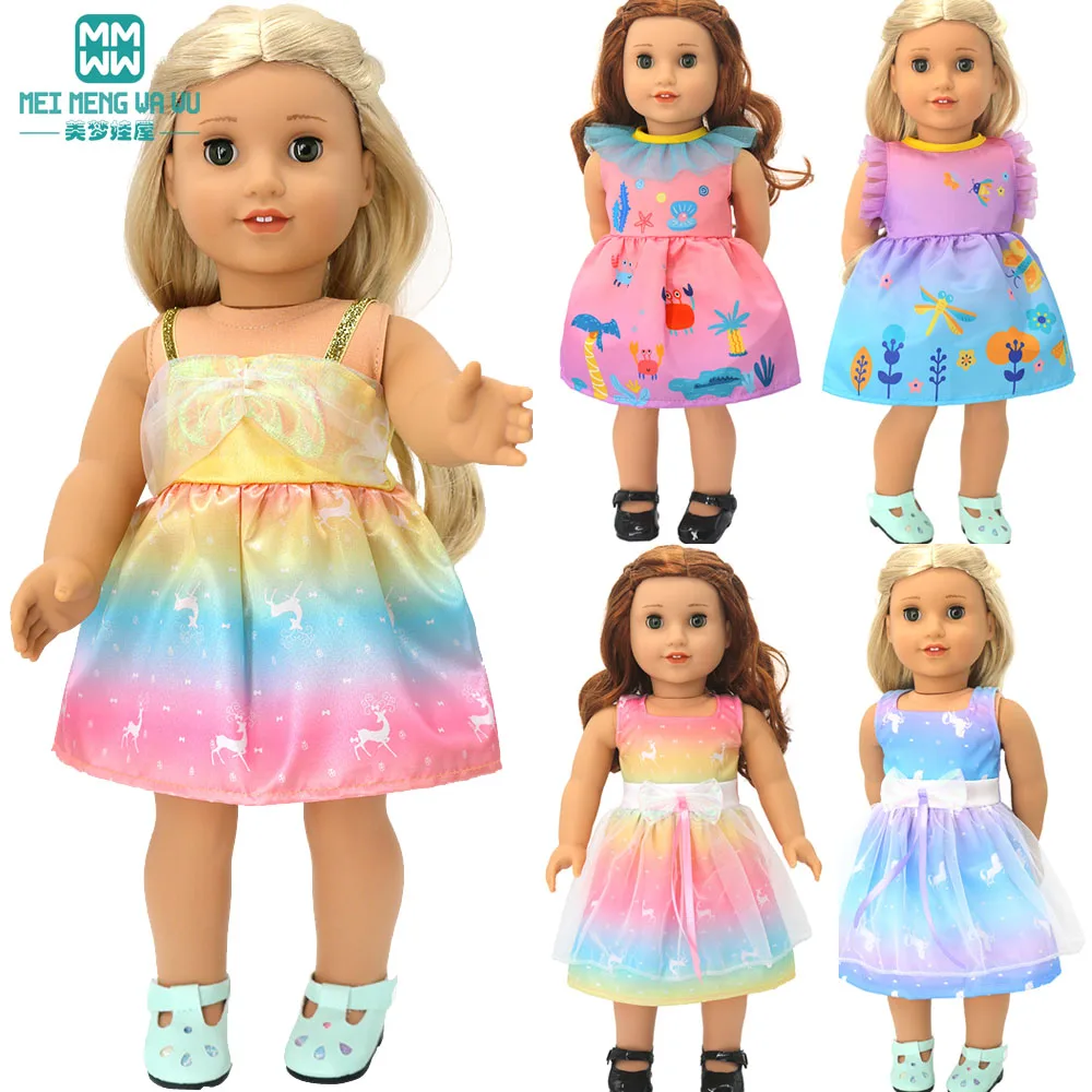 New Doll Clothes 43-45CM Toys Newborn Doll American Doll Dress One Piece Girl Gift