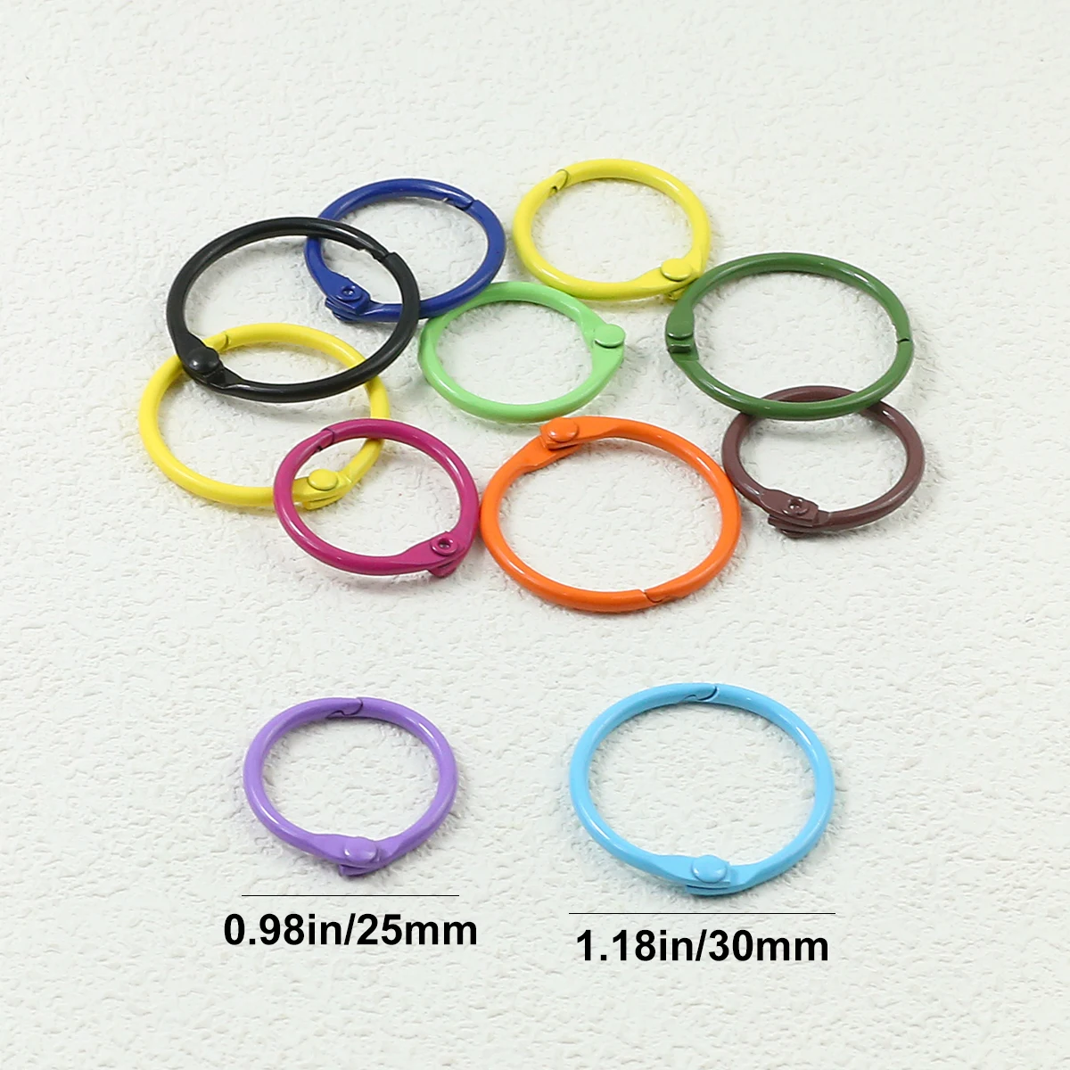 3 ~ 9 peças 25/30mm laca colorida de cozimento liga de zinco anéis abertos para fazer pulseira colar chaveiro joias acessórios diy