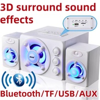 3D HIFI Stereo Speakers USB Colorful LED Light Heavy Bass AUX Wired Wireless Bluetooth Audio Home Theater Surround Sound Bar TV