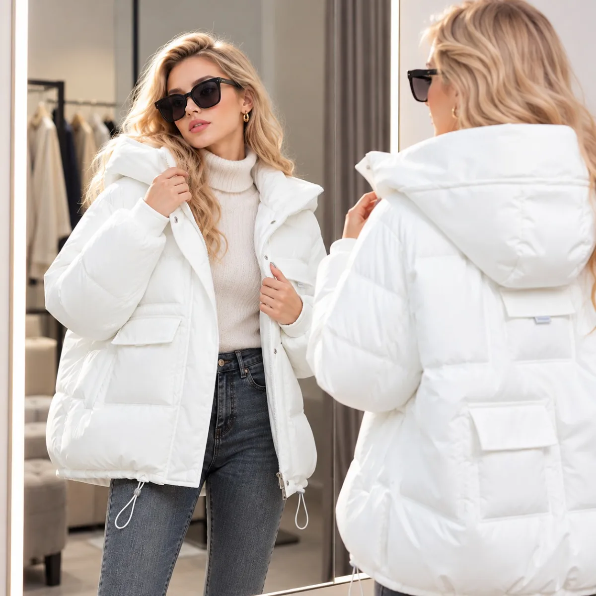 New Autumn Winter Women Candy Color Down Jacket Korean Female Short Hooded Tops Coat Lady Simplicity New Down Jacket Outerwear