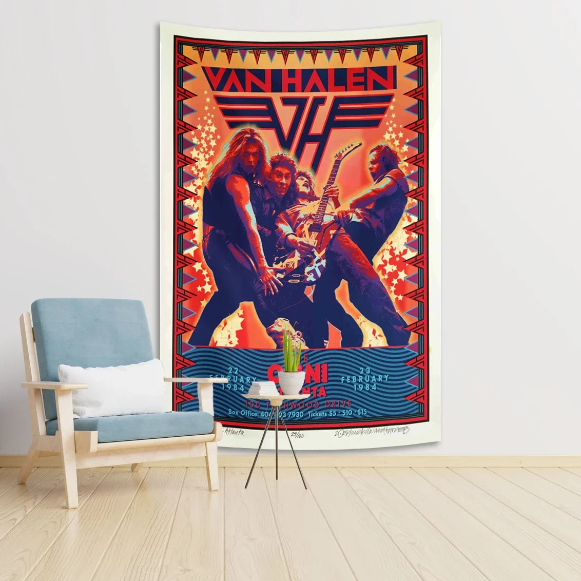 90×150cm Van Halen Band Rock Singer Tapestry Boho Art Picture Modern Family Bedroom Home Decor Posters