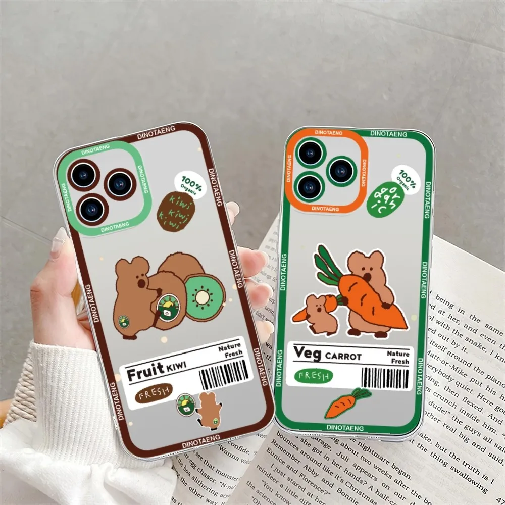 Cute D-Dinotaengs Phone Case For iPhone 11 12 Mini 13 14 15Pro Max Transparent Shell