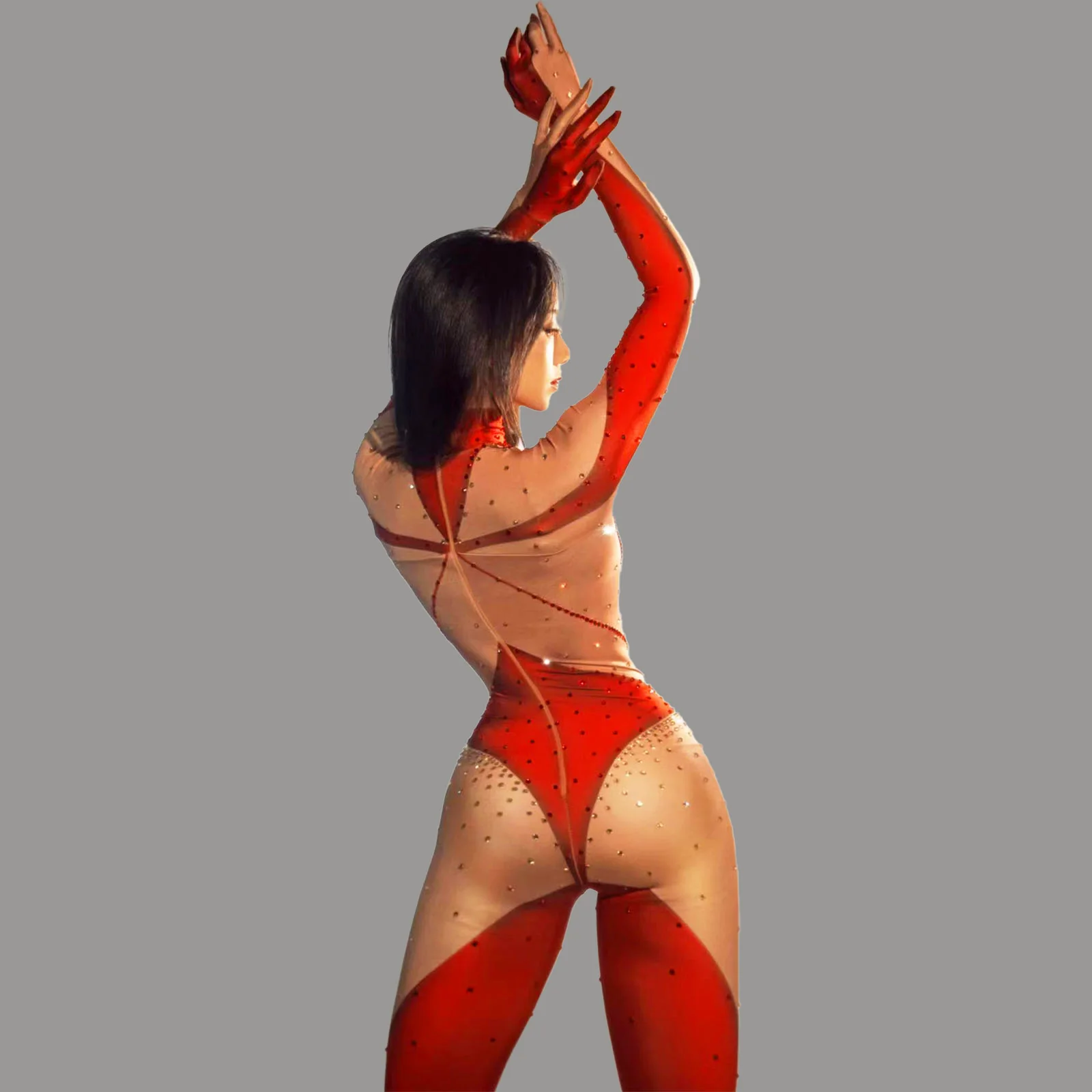 مثير تمتد الرقص حزب المغني المرحلة ارتداء عيد ميلاد سحب الملكة ازياء بريق الراين بذلة