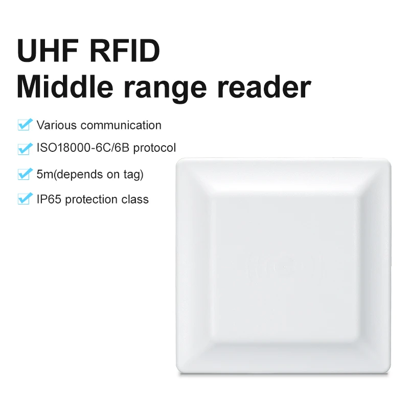 

FONKAN UART/RS232 UHF RFID 6M Mid-range Integrated 7dBi Antenna 12v Power Supply Industrial 860-960MHz Label Card Reader