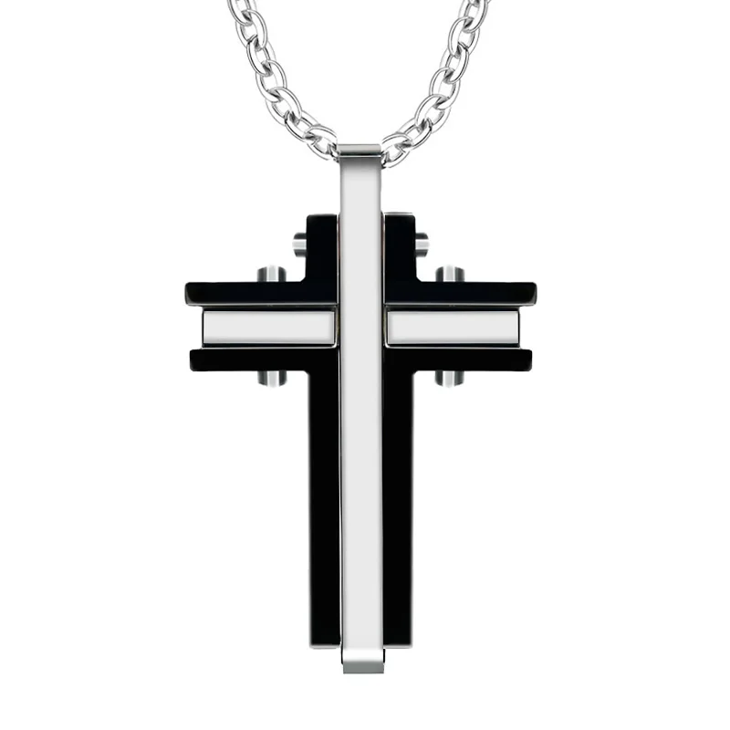 YAFFIL Sells Hot European And American Fashion Stainless Steel Men And Women Necklace Crucifix Does Not Fade Pendant