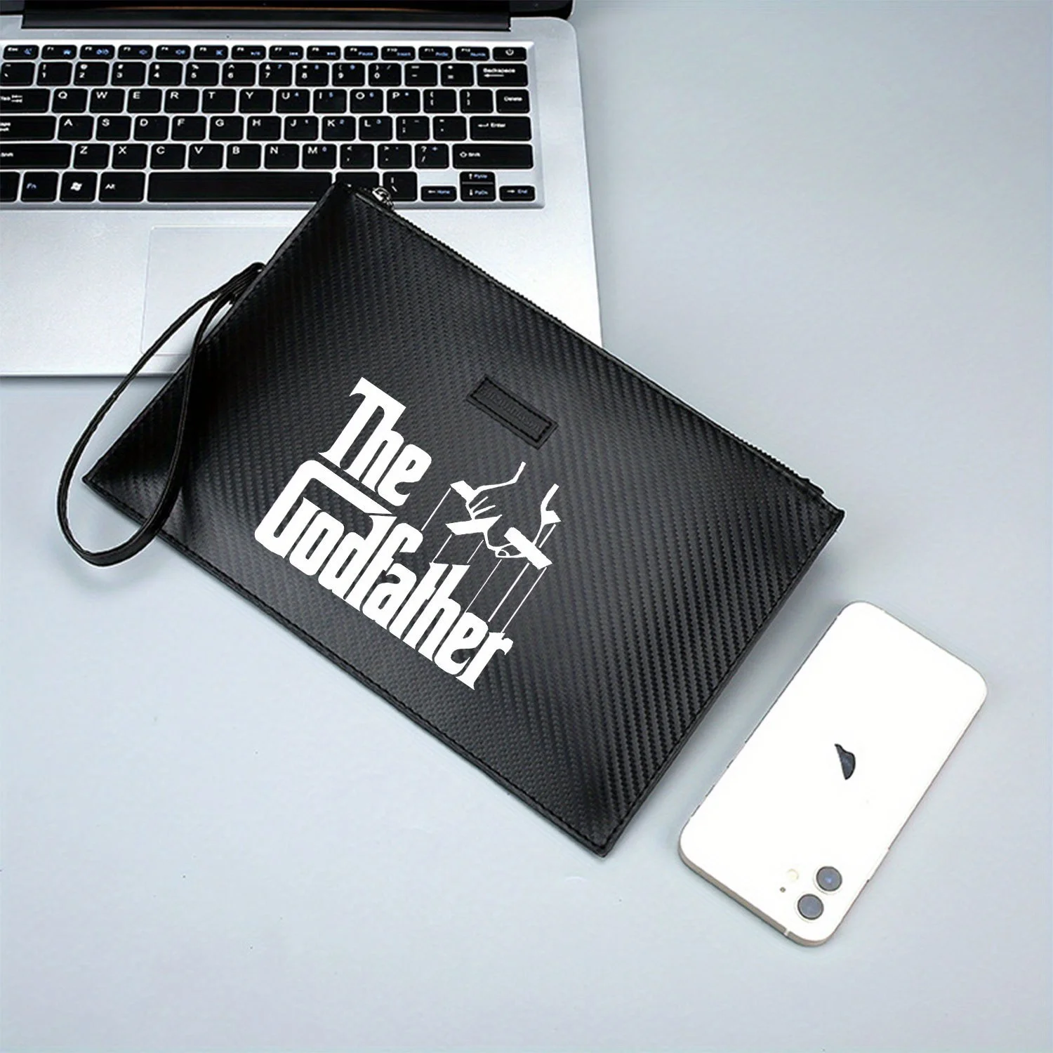 حقيبة يد رجالية من جلد البولي يوريثان مطبوعة أنيقة وعملية للحمل اليومي #2