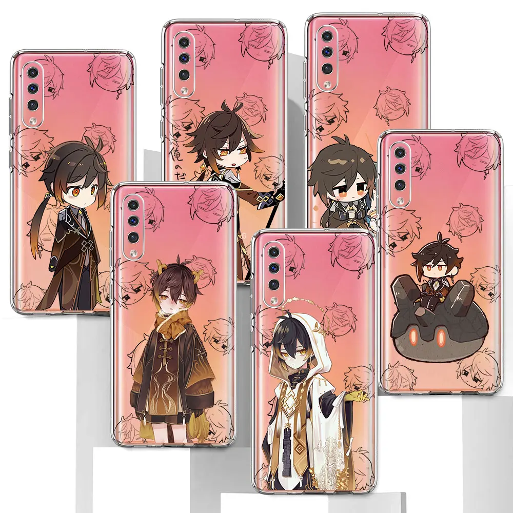 Genshin Impact Cute Cartoon Case for Samsung Galaxy A04s A10 A20s A7 A01 A02s A03s A20e A30s A40 A6 A70 TPU Soft Phone Cover