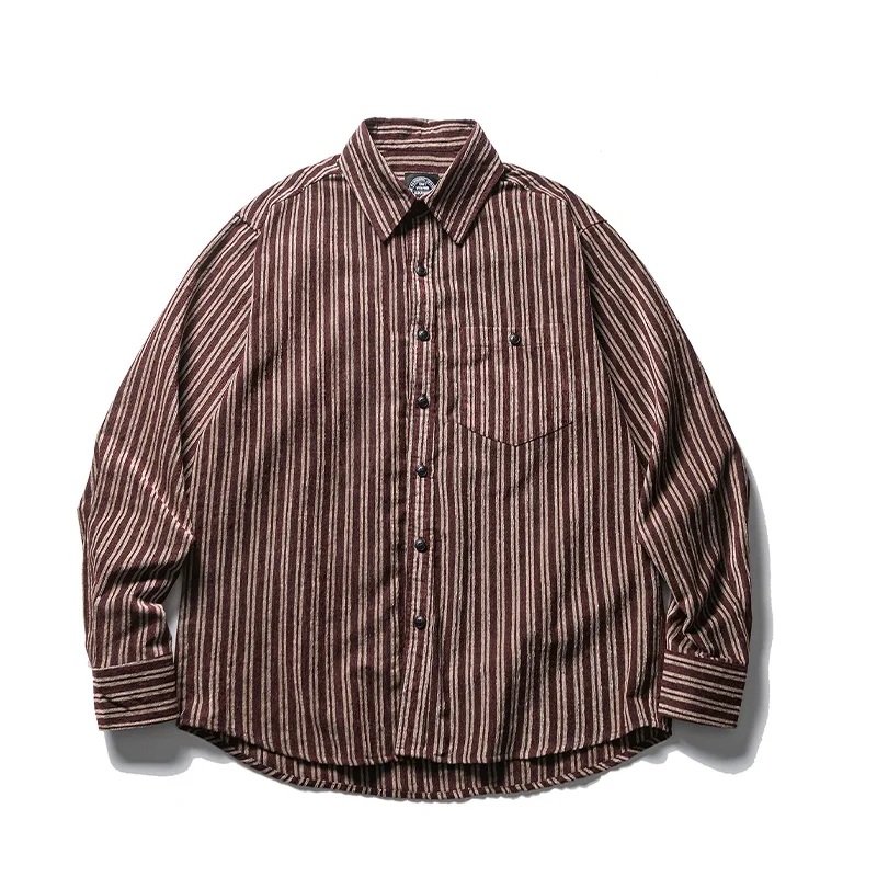 

Men's Casual Striped Shirt Long Sleeve Autumn New Style Foam Stripe Men's Long Sleeve Casual Shirt