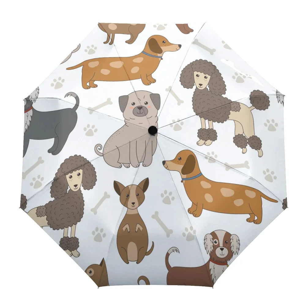 Cartoon Dog Kids Folding Travel Umbrella Kawaii Pet Puppy Animal Umbrellas Windproof Lightweight Parasol Umbrella Sun & Rain