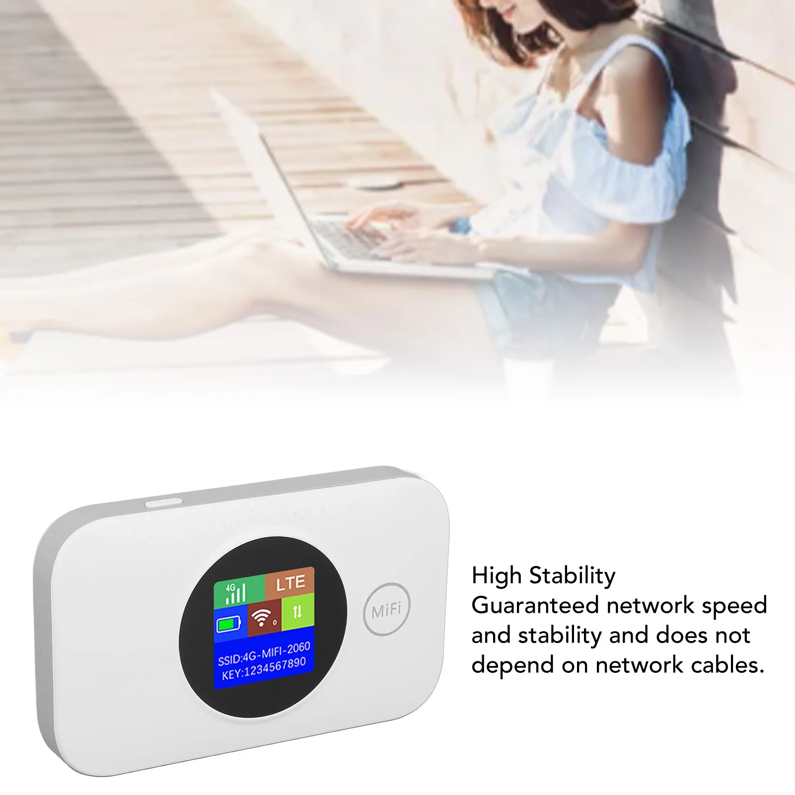 Tragbarer 4G-Router unterstützt 8-10 Benutzer, leichter 3000-mAh-Akku, stabiler ABS-4G-LTE-Mobil-Hotspot-Router 2,4 G für das Büro