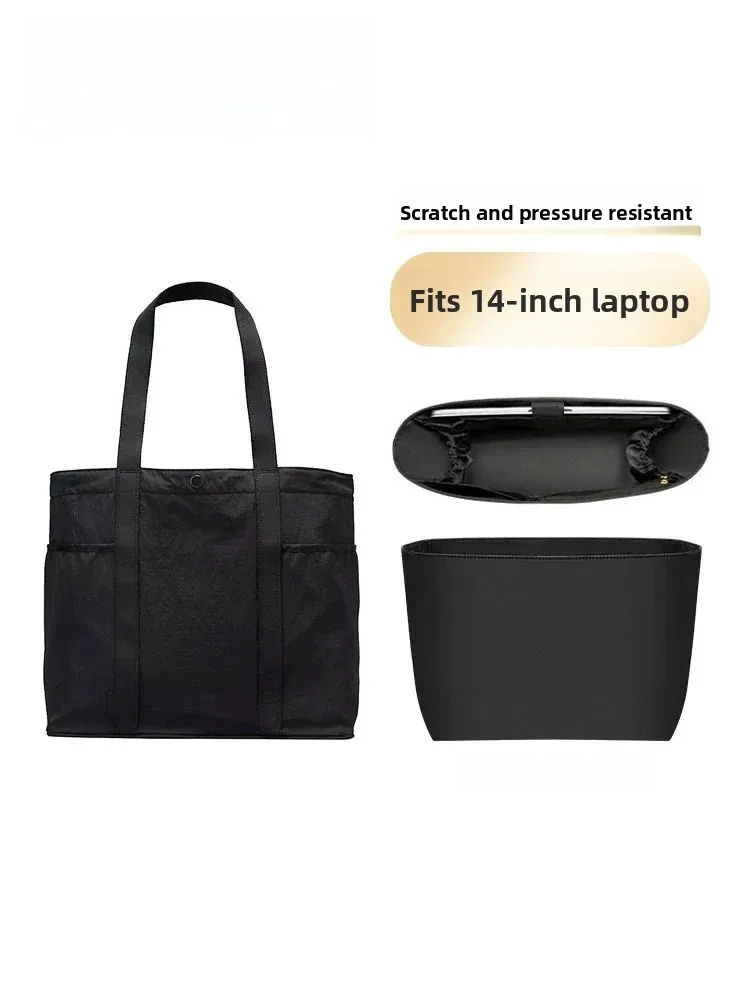 Handmade Storage Bag Inner  for 14 Inch Laptop Compatible with Lulu Tot Tote Bag Simple Style Cubic Structure Universal...