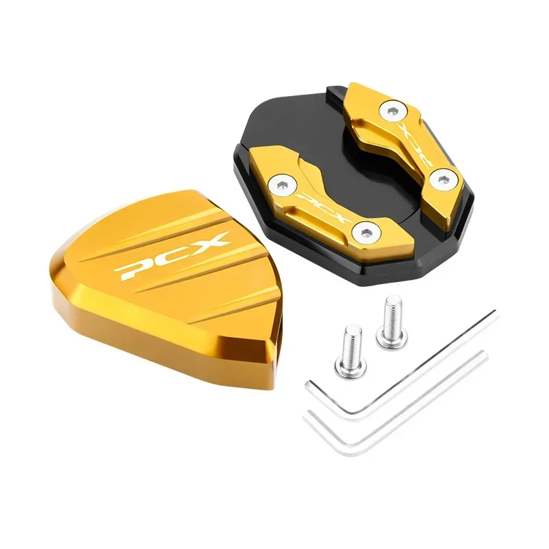 Motorcycle Accessories CNC Foot Side Stand Extension Kickstand Enlarger Plate Pad For Honda PCX125 PCX150 PCX160 PCX 125/150/160