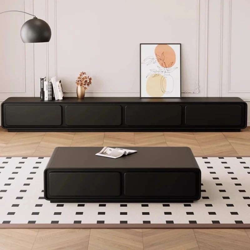 حامل تلفزيون فاخر وحديث من الخشب الصلب مع خزائن تخزين وأرفف لوحدة تحكم الوسائط التلفزيونية لأثاث غرفة المعيشة