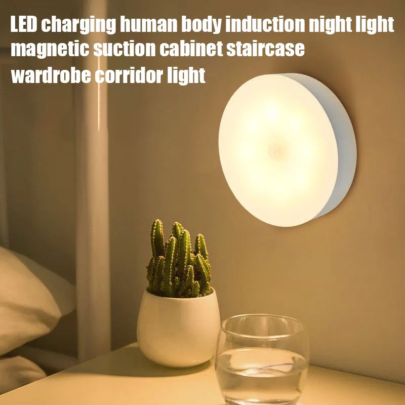 

Motion Sensor Light USB Rechargeable Night Light LED Lamp for Kitchen Bedroom Stairs Hallway Cabinet Closet Wardrobe Nightlight