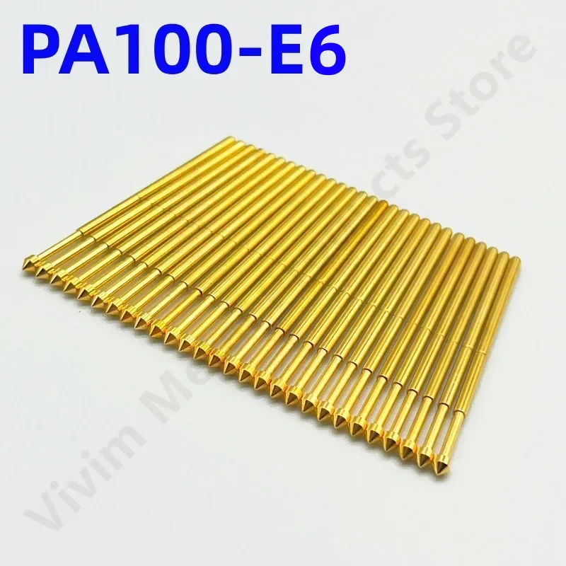 

100PCS PA100-E6 Spring Test Probe PA100-E Test Pin P100-E P100-E6 Test Tool 33.35mm 1.36mm Needle Gold Tip Dia 3.0mm Pogo Pin