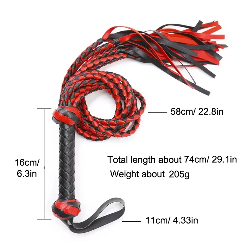 78CM Leather Sex Spanking Whip Bdsm Bondage Gay Fetish Horse Tassel Tails Lash Adult Flogger Flirt Erotic Toys for Couples Women view 6