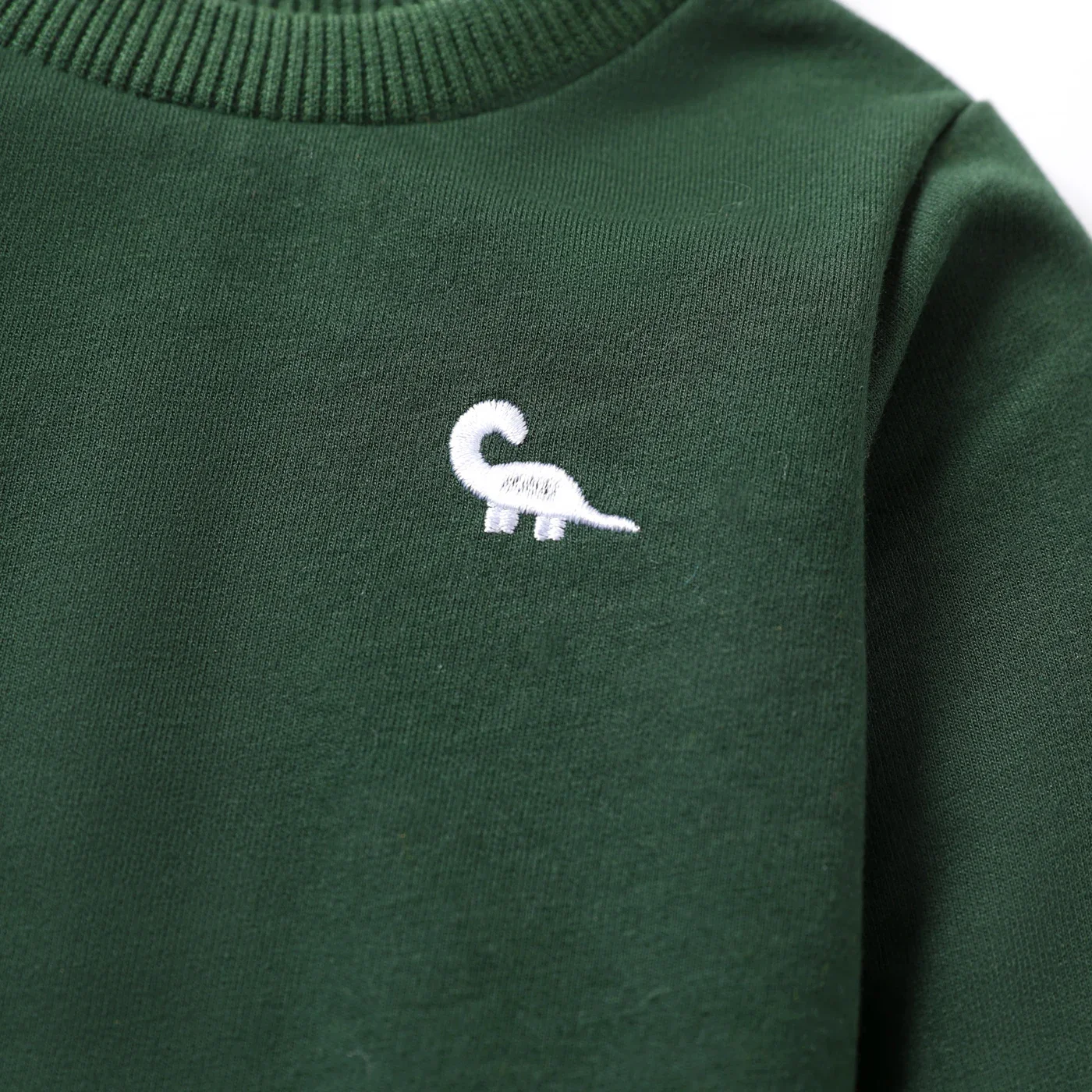 PatPat Baby Boy Animal Pattern Dinosaur Embroidery Long Sleeves Sweatshirt Animal pattern Casual/Outdoor The dinosaur