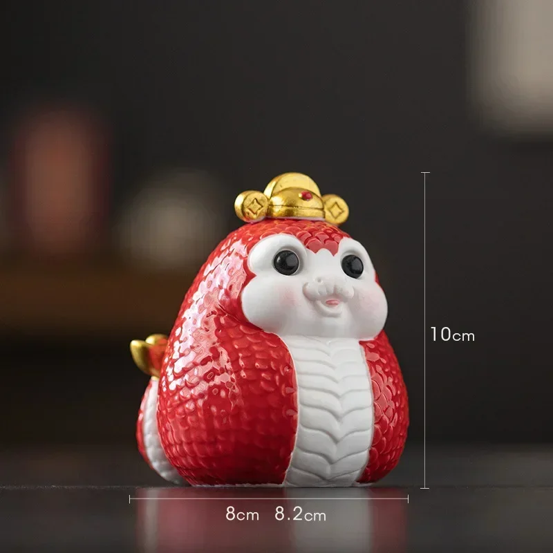 روح الأفعى إله الثروة الصغير الثروة جذب زخرفة ثعبان سنة زودياك السيراميك التميمة المنزل فنغ شوي الديكور الحرف #5