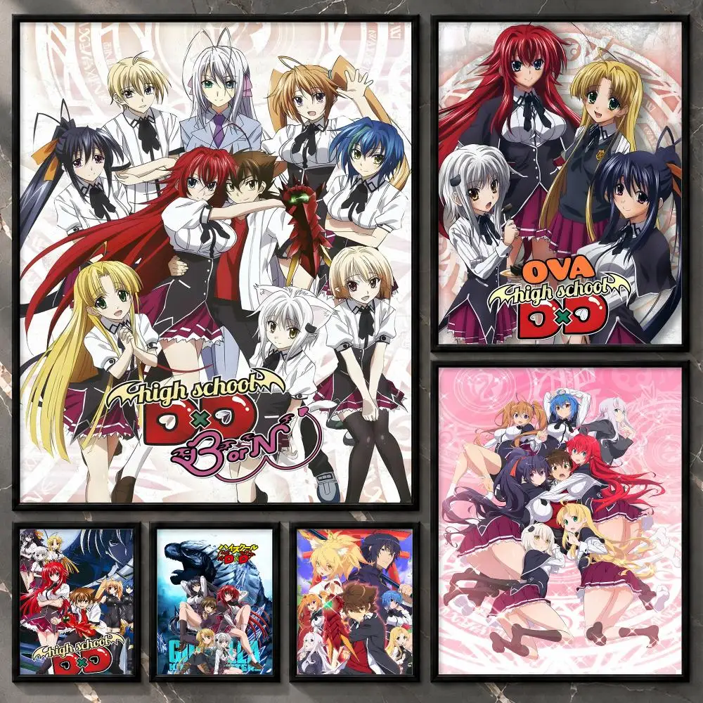 High School DxD Demon School Magic Action Ecchi Anime Show Poster Stylish Unframed Wall Art Prints for Bedroom & Living Room
