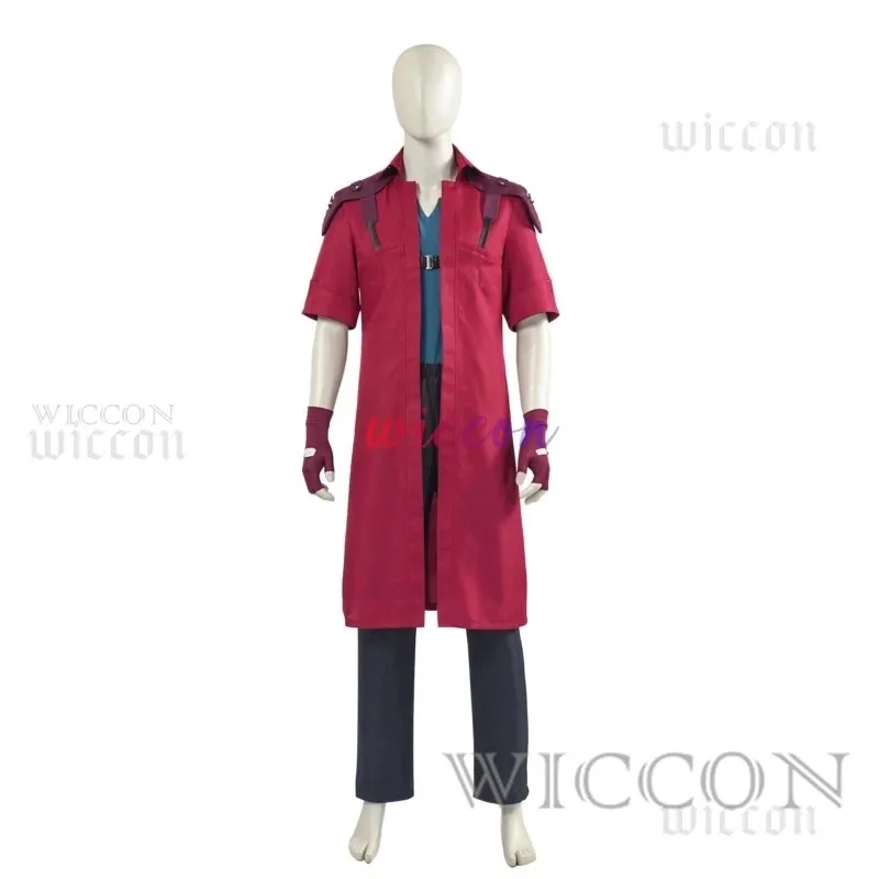 

aaa12 3 Аниме DMC Набор 3 Данте Косплей Куртка Перчатки Костюм на Хэллоуин Полный S