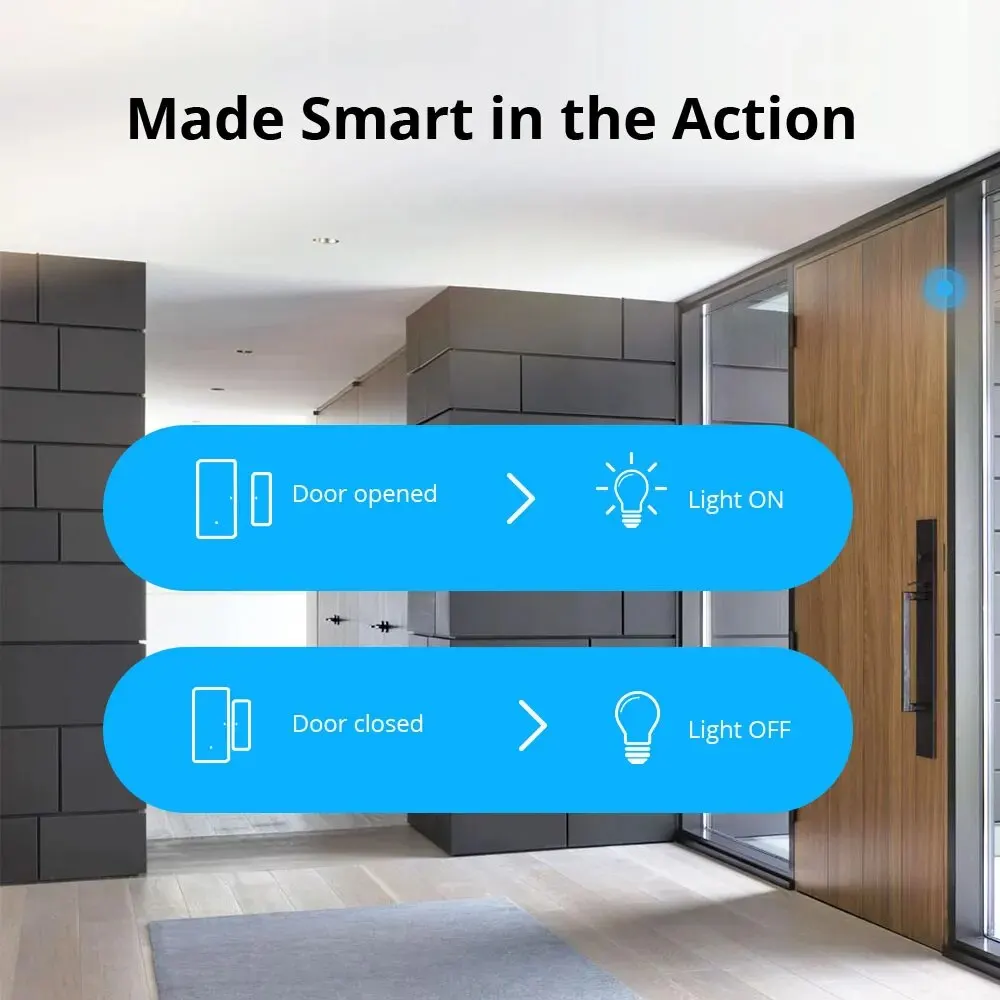 SONOFF DW2 WiFi  Smart Home Security Door Window Sensor eWeLink App Notification Alerts Work with Alexa Google Home