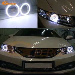 For Honda Civic IX Fb Sedan 2012 2013 2014 2015 Projector Headlight Ultra Bright COB Led Angel Eyes Kit Halo Rings Day Light