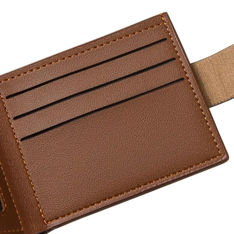 PU-Leder Herren-Kurzbrieftasche, ultradünner Kreditkartenhalter, Multikartenetui, Geldbörse, Business, tragbar, faltbar, Jugendmode-Geldbörse – Detail 11