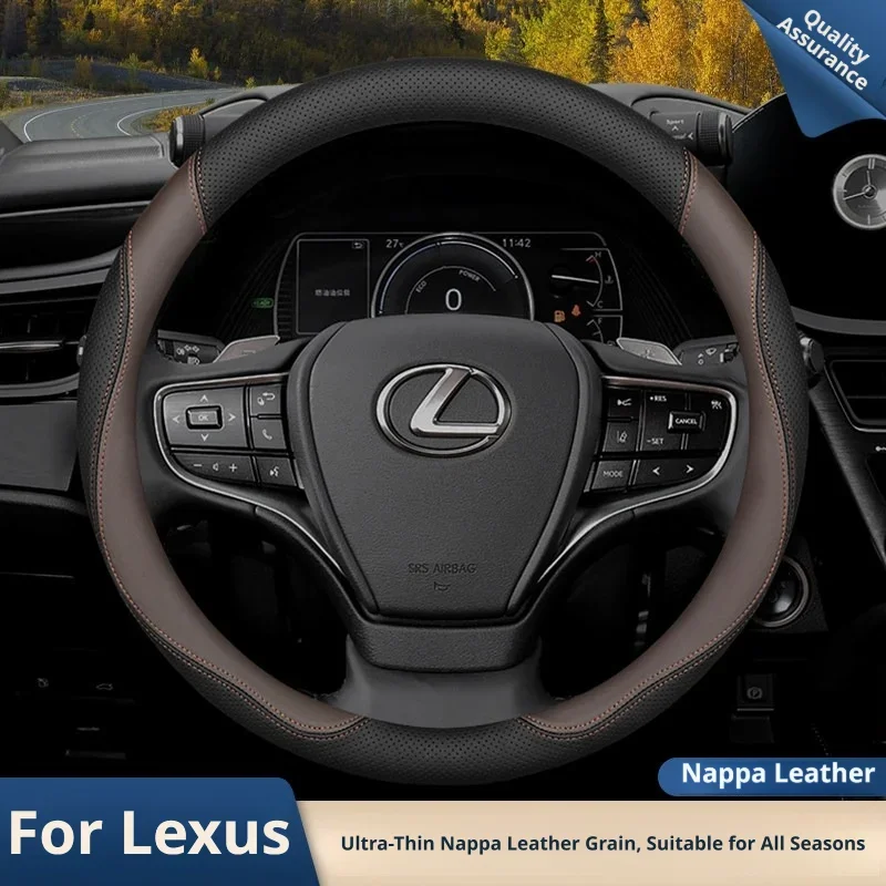 Leather Car Steering Wheel Cover for Lexus UX250h ES350 LX600 CT200h ES300 IS RX NX 300h 400H LX570 RX400h LS460 IS400 RX450h