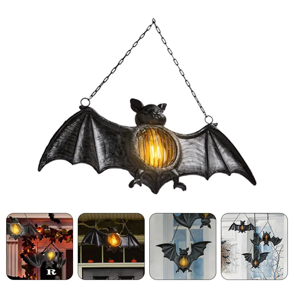 

1Pcs Halloween Bat Hanging Lantern Pendant Resin Doorway Pendant Festival Party Decorative Lantern Chic Black Halloween Supply