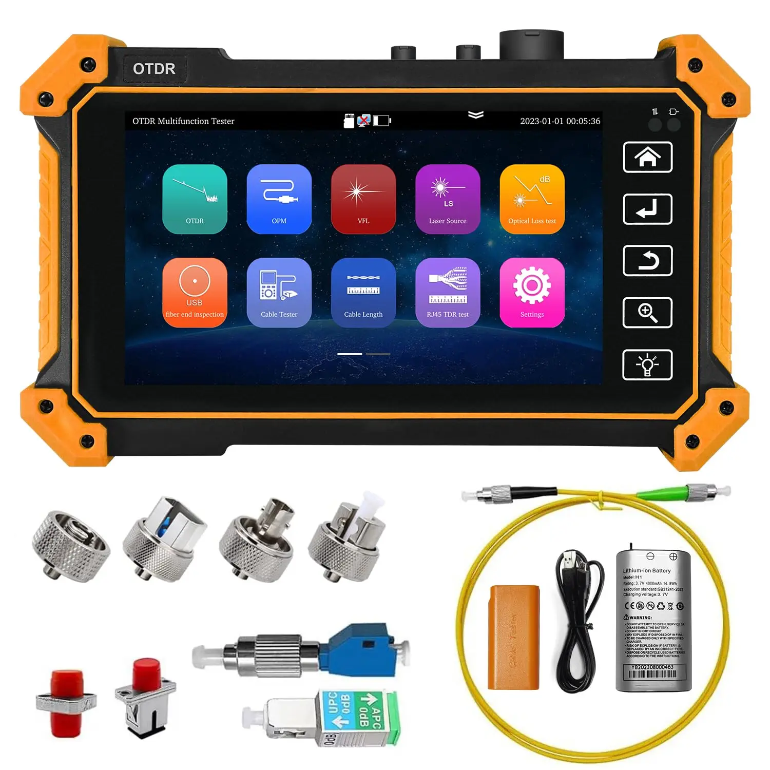 5.5 Inch OTDR Fiber Tester Optical Time Domain Reflectometer MOT-51 1550nm 1310/1550nm 1610nm with OPM VFL LS UTP LAN Event Map