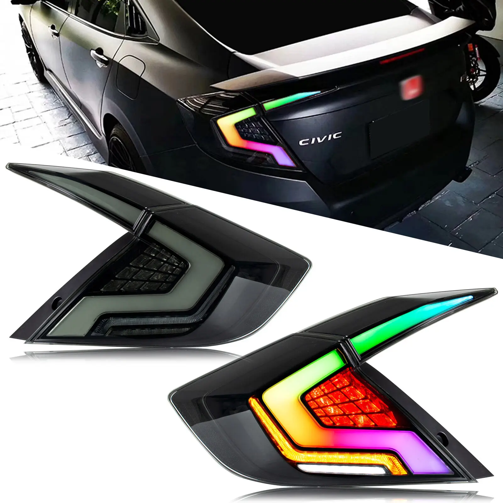 

Zhengwo Good Quality Product Modified Tail Light for Hondas Civic 10th gen 2016-2021 Start Up Animation Rear Lamp