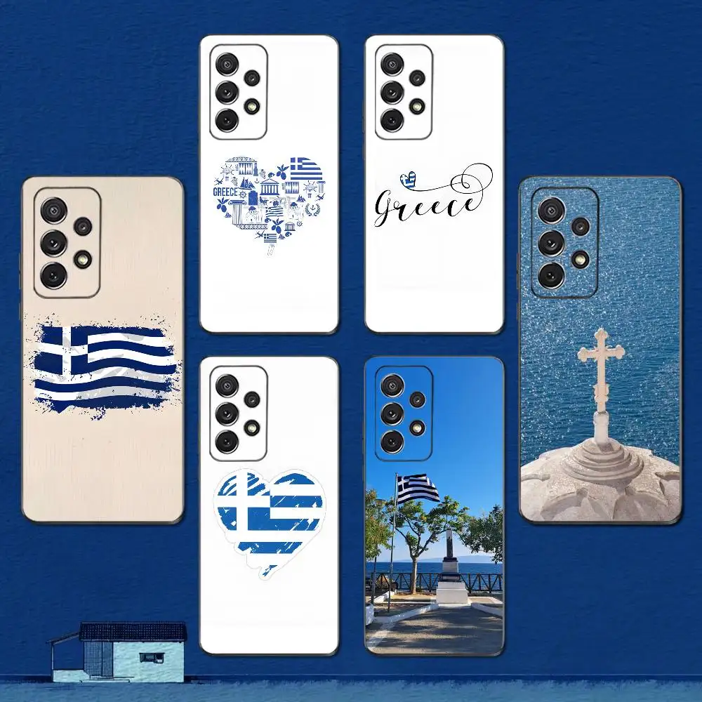 

Greek Flag Greece Art Phone Case For Samsung S22,S21,S20,S10,S9,S25,S24,S23,Ultra,FE,Plus,Lite,Soft Silicone Black Cover
