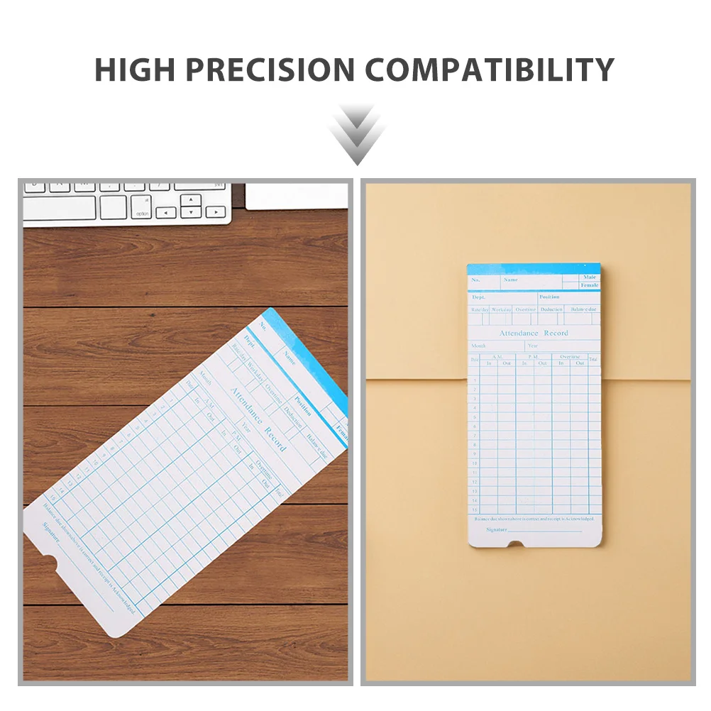 285Pcs Double-Sided Attendance Cards High Compatibility Time Clock Recording Paper Monthly Timecard Sheets Office