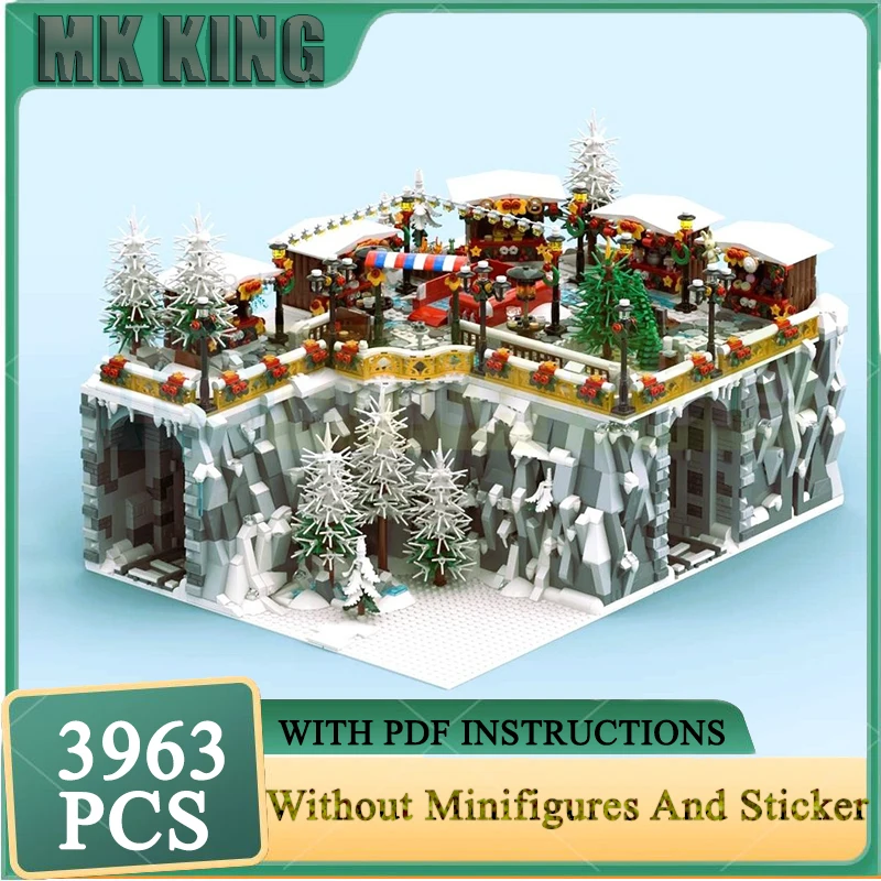 

Модель City Street View Moc Строительные блоки Зимняя деревня Рождественский рынок Модель Технология Кирпичи DIY Сборка Праздничная игрушка в подарок