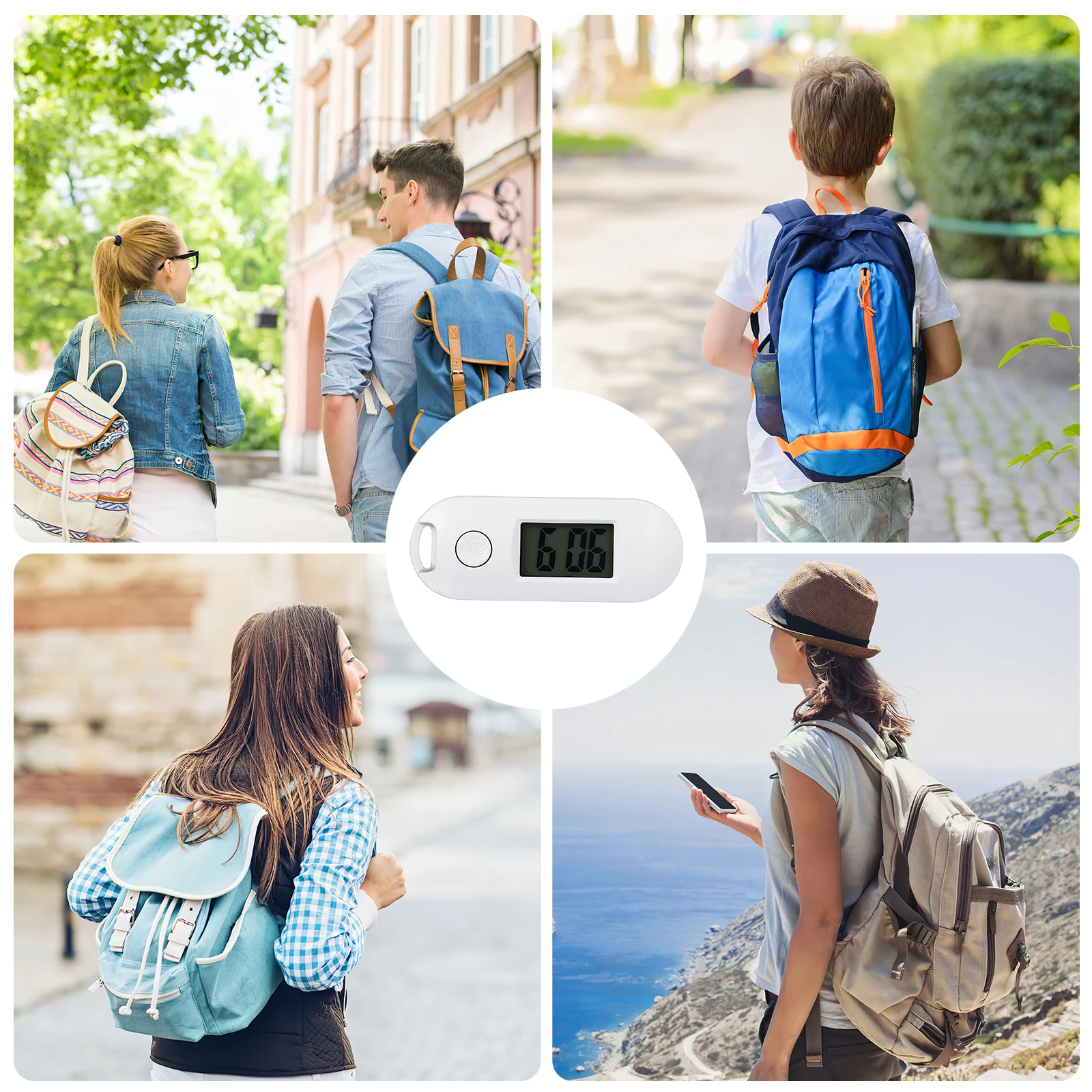 

6Pcs Portable Keychain Watches Digital Electronic Mini Quartz Clock Clear Sunlight Visible Display for Study Exam Work Outdoor