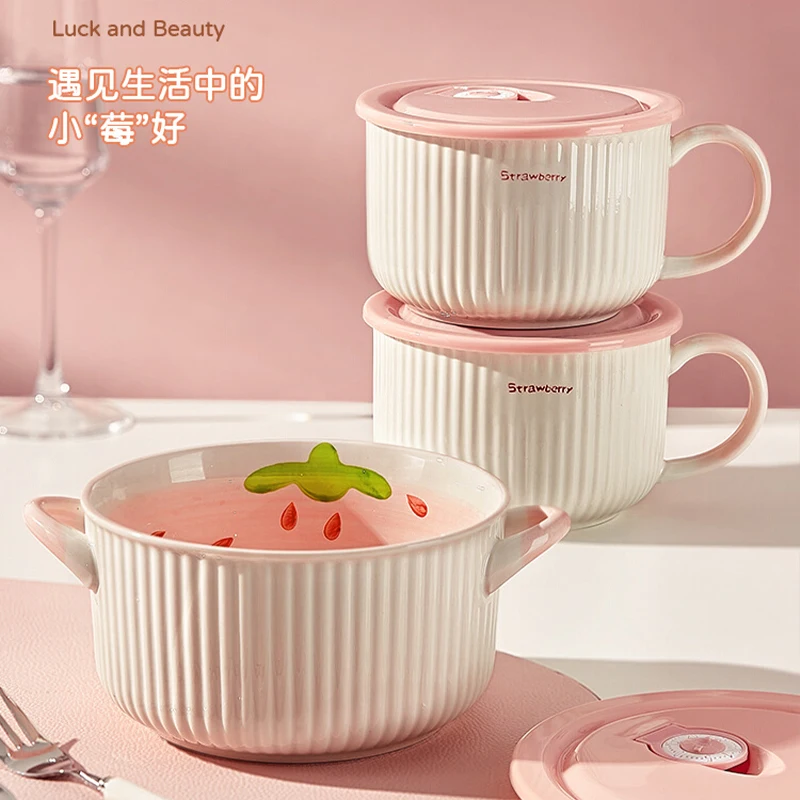 Cuencos de cerámica para fideos instantáneos, vajilla de alta estética con estampado redondo chino para el hogar, tazón de comedor de gran capacidad de 800 ~ 900ml