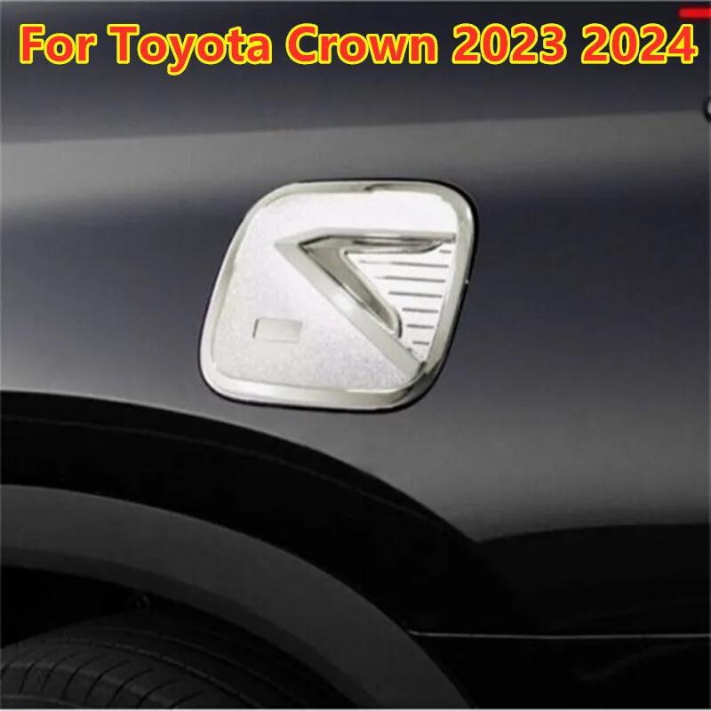 

For Toyota Crown 2023 2024 Silver Gas Tank Cover Trim Fuel Cap Flap Decor