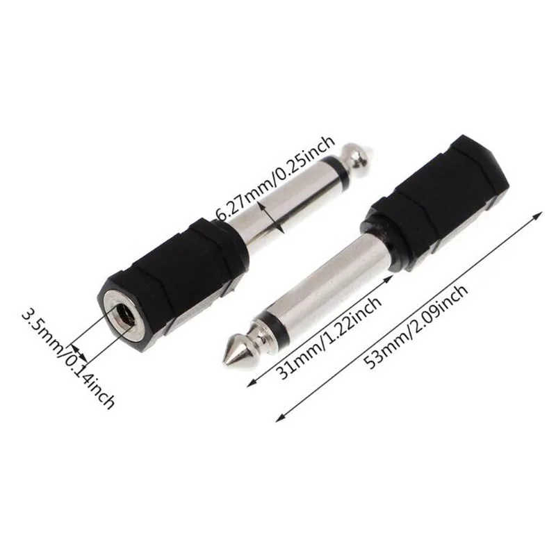 2pcs 3.5mm Mono Plug Female Stereo Connector Audio Adaptor Converter 3.5mm Jack Socket Durable Earphone Adapter Gold Plated L1