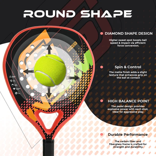 INSUM Padel Racket Lightweight Padel Tennis Racquets With Diamond Shape & Anti-Vibration System Suitable For Beginner To Advance 4 INSUM Padel Racket Lightweight Padel Tennis Racquets With Diamond Shape & Anti-Vibration System Suitable For Beginner To Advance 4
