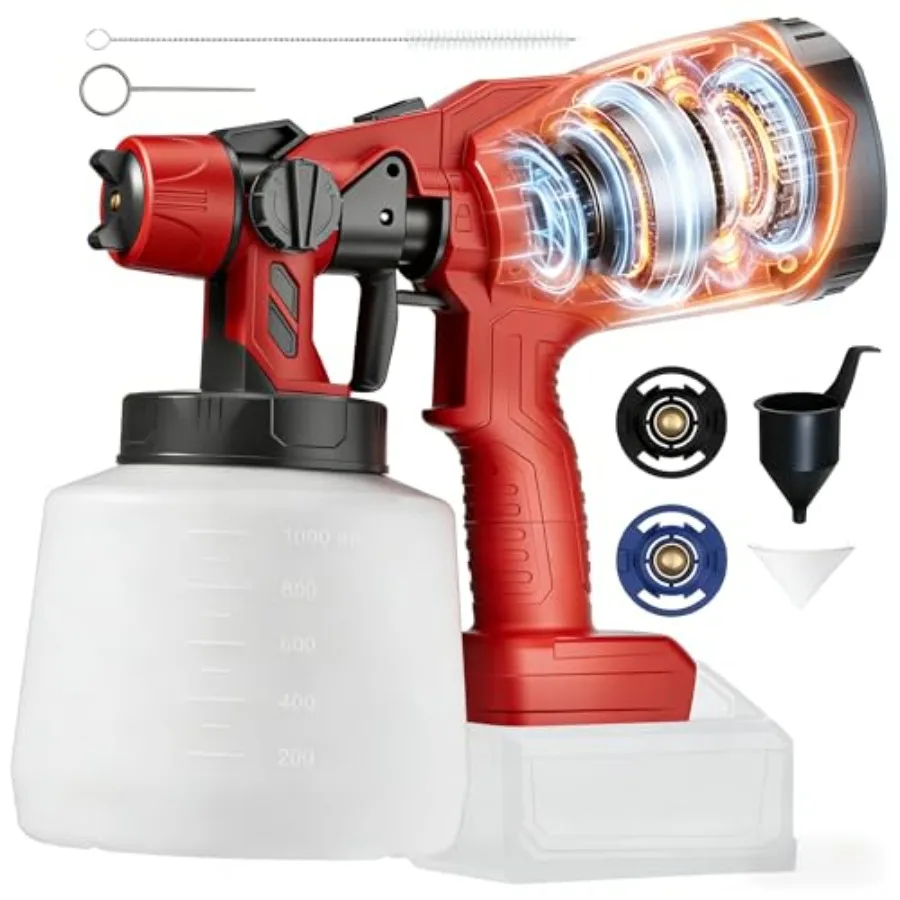

Беспроводной краскопульт для аккумулятора Milwaukee 18V (без аккумулятора), ручной электрический распылитель с 3 режимами распыления, бесщеточный двигатель и насадка-насадка.