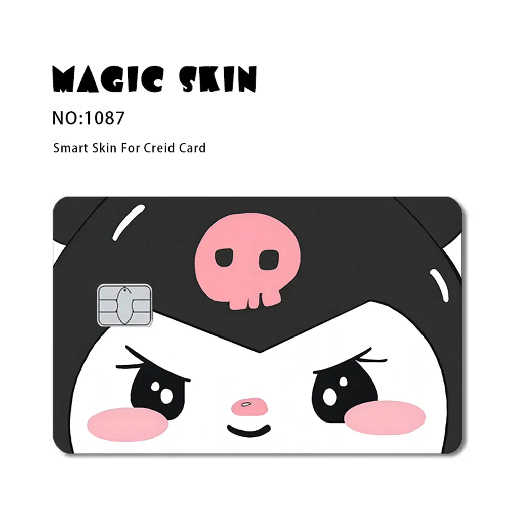 Sanrio Anime Bank Credit Cards Hello Kitty Kuromi Melody Pass Stickers Decoration Waterproof Scratch Resistant Stickers