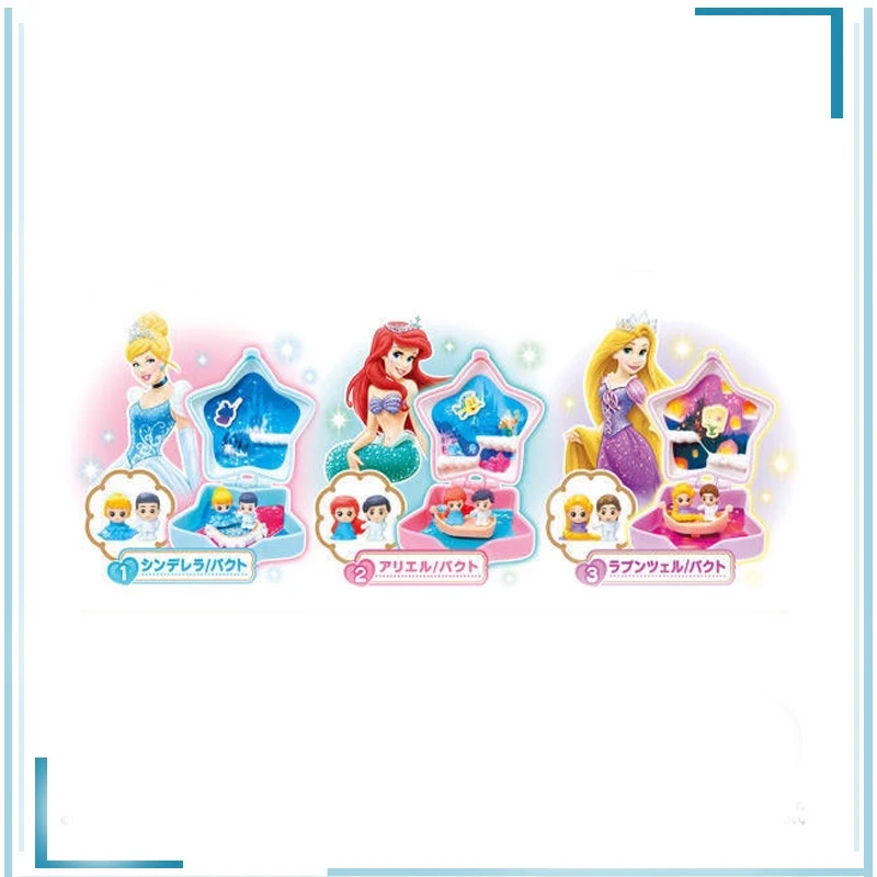 

BANDAI Disney Princess Ariel Mini House Doll Brinquedos CANDY TOY EX CASHAPON Collect Ornaments Action Figure Action Figure