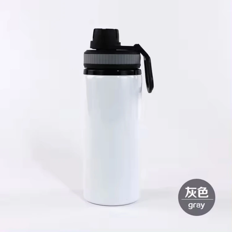 Sublimation Blanks Handle Cover 600ML Big Mouth Water Bottle Sports Gym Portable Bottle For DIY Printable Image Water Cup t