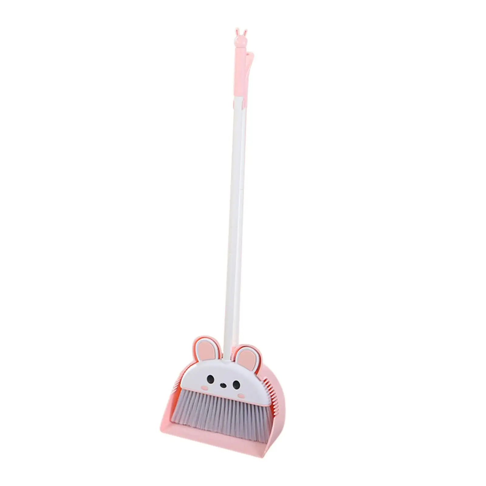 Dustpan Broom Combo Long Handled Broom Set Pet Hair Sweeping Broom Dense Bristles for Kitchen Indoor Outdoor Commercial Toilet